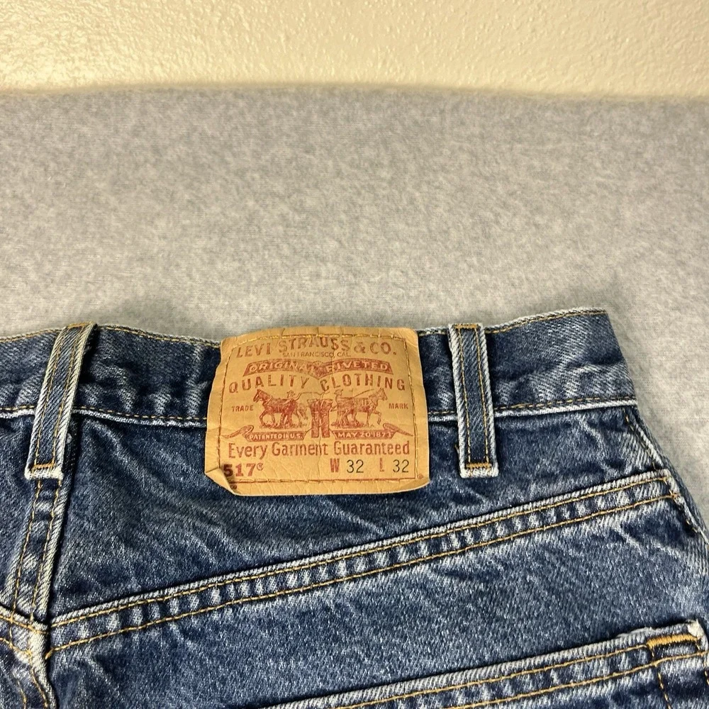 Vintage Levis Jeans Mens 32x32 (Fit 30x32) Blue 517 Bootcut Denim Western Cowboy